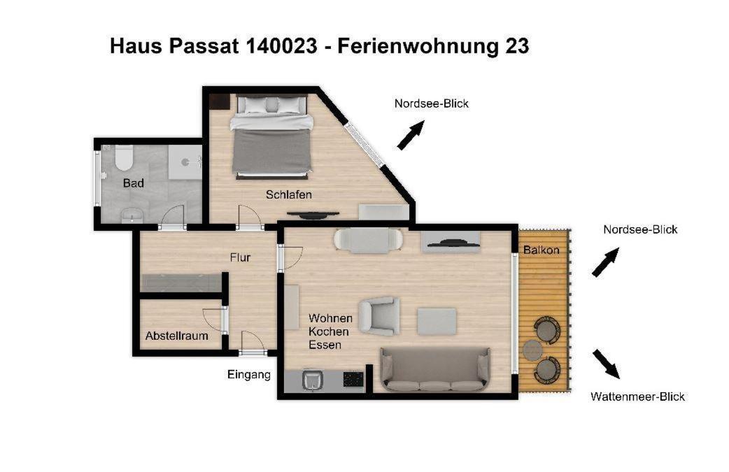 Haus Passat Ferienwohnung 23 Wangerooge Exteriör bild